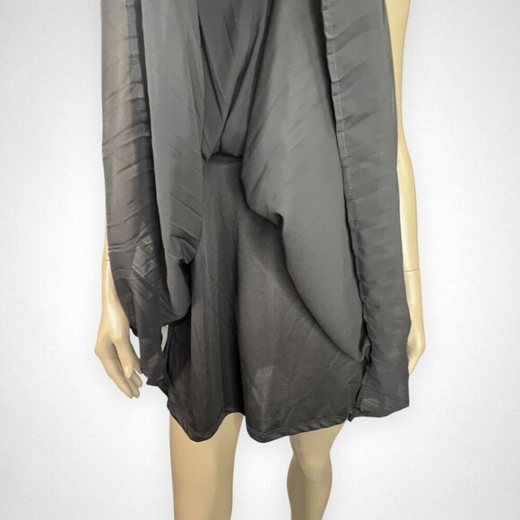 ROMEO & JULIET COUTURE Medium Accordion Pleated Chiffon Black Dress Party - Picture 7 of 10